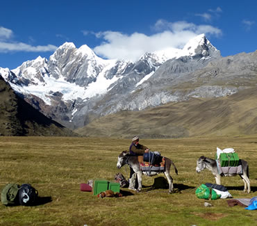 Mitucocha camp in the Cordillera Huayhuash